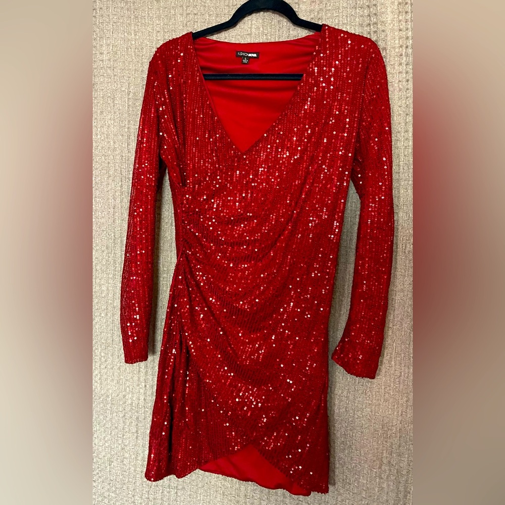 Burgundy Large fashion nova shimmery mini dress